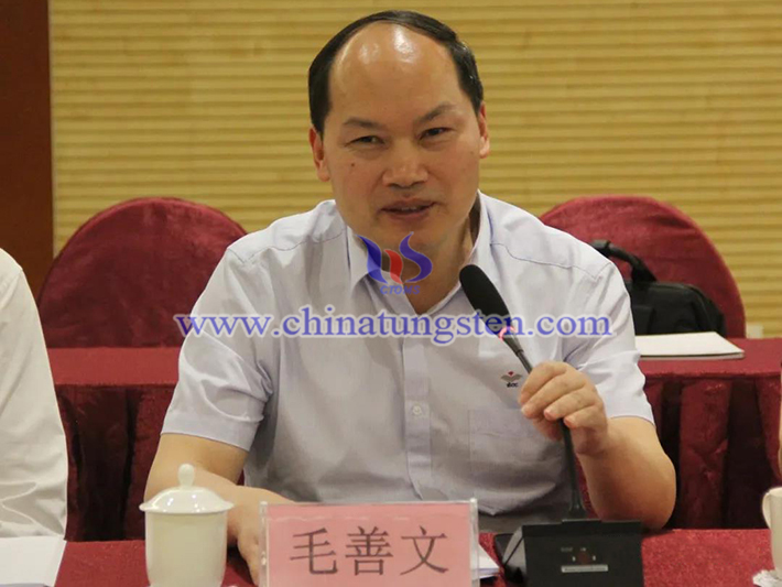 中國鎢業(yè)協(xié)會主席團主席、株洲硬質(zhì)合金集團有限公司總經(jīng)理毛善文