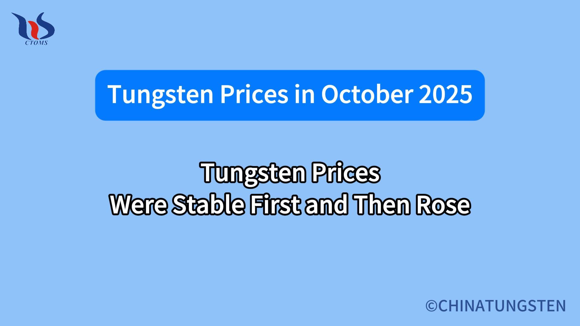 What will the tungsten price be in october 2025