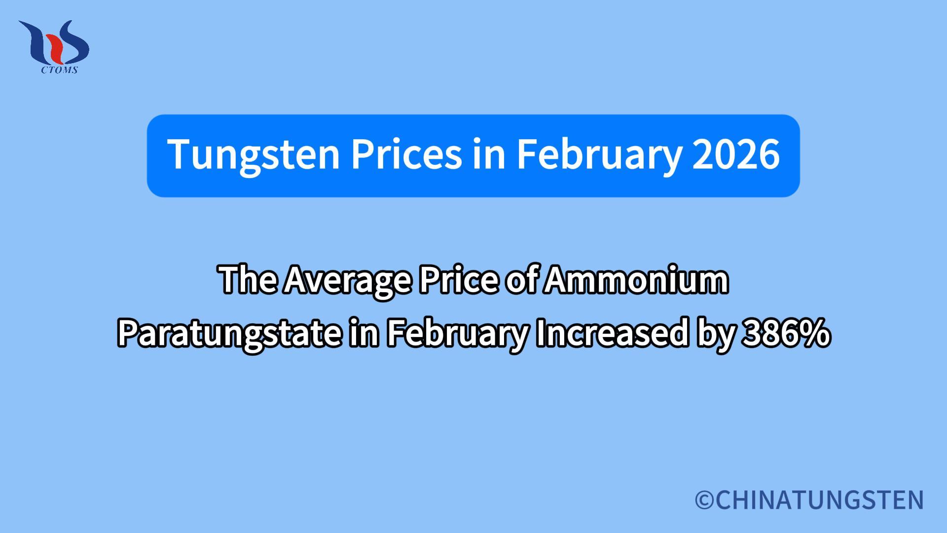 What will the tungsten price be like in february 2026